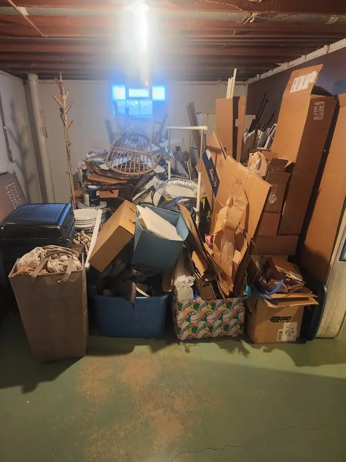 Roll-off dumpster container at job site for 2 Yard Dumpster Rental in Reading